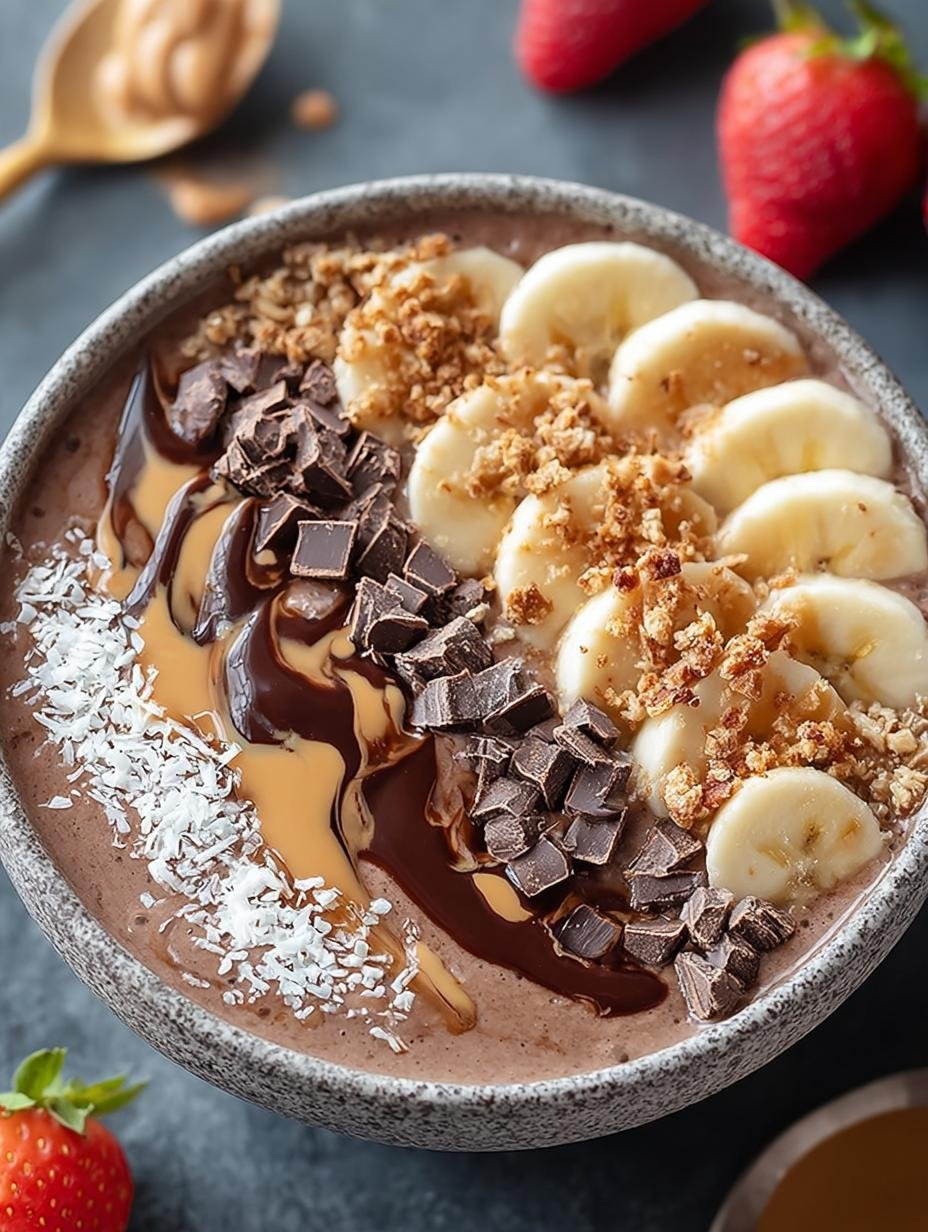 Thick and Creamy Snickers Smoothie Bowl for Pure Indulgence - Thick and Creamy Snickers Smoothie Bowl for Pure Indulgence - additional detail