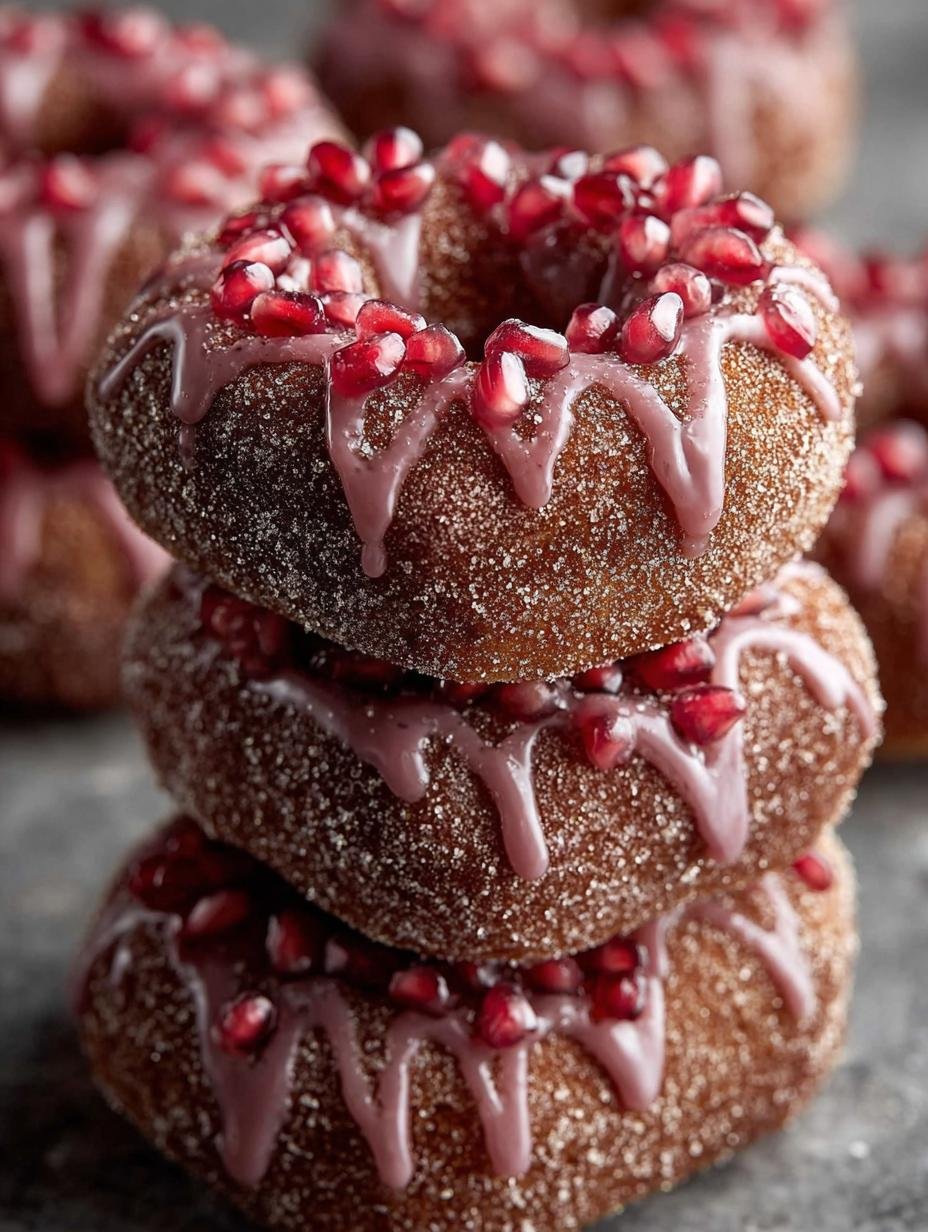 Vegan Apple Cider Donuts with Pomegranate Glaze Recipe - Vegan Apple Cider Donuts with Pomegranate Glaze Recipe - main visual representation