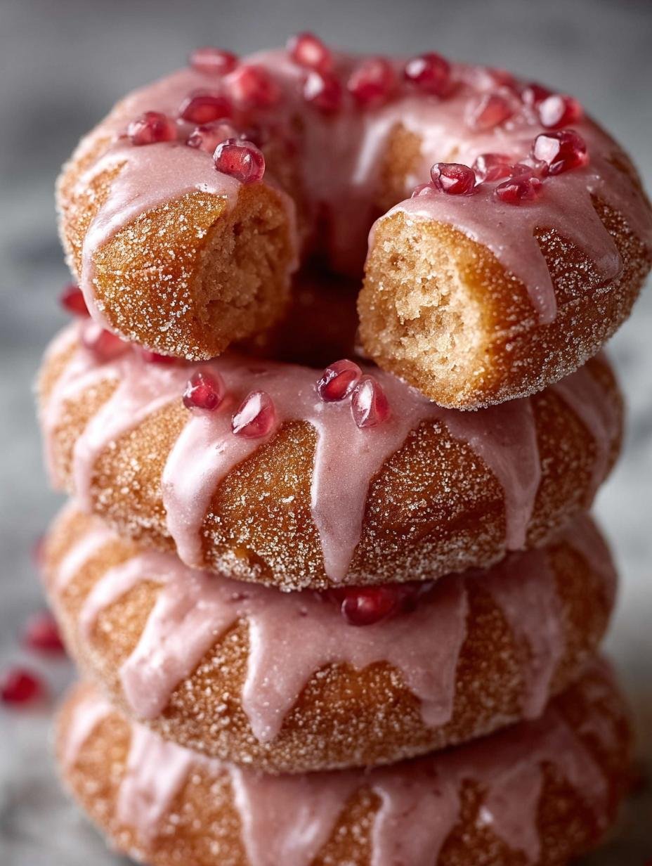 Vegan Apple Cider Donuts with Pomegranate Glaze Recipe