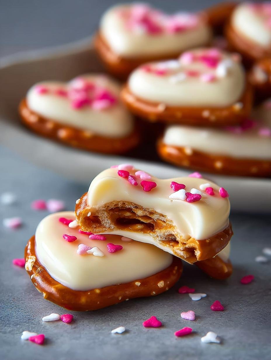 White Chocolate Pretzel Hearts: 12 Sweet and Salty Treats - White Chocolate Pretzel Hearts - main visual representation