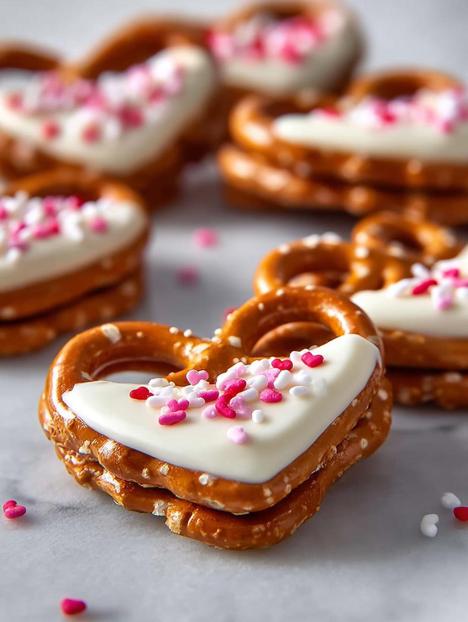 White Chocolate Pretzel Hearts: 12 Sweet and Salty Treats - White Chocolate Pretzel Hearts - additional detail